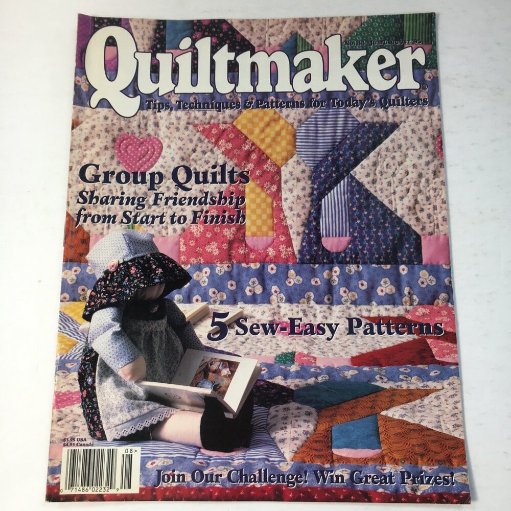 Vintage Quiltmaker Magazine July August 95 Crafting Comedy No. 44 Tips Patterns